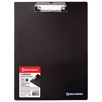 Доска-планшет BRAUBERG Contract, А4, сверхпрочная с прижимом, пластик, черная