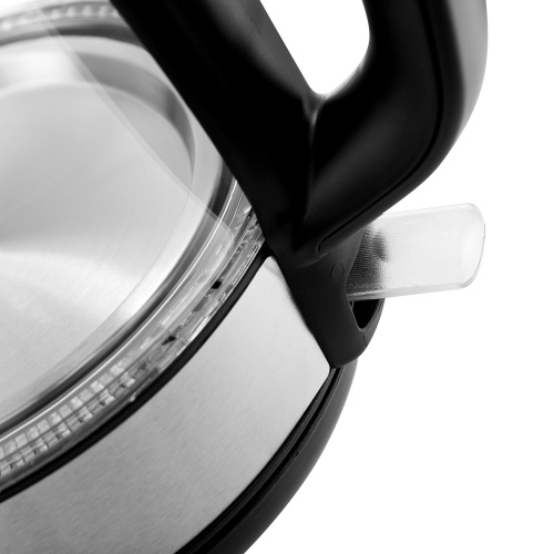 Чайник BRAYER BR1048, 1,7л, 2200 Вт, закрытый нагревательный элемент, стекло, черный фото 6