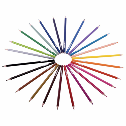 Карандаши цветные ЮНЛАНДИЯ "ДОМИКИ", 24 цвета, грифель мягкий 3 мм, классические фото 8