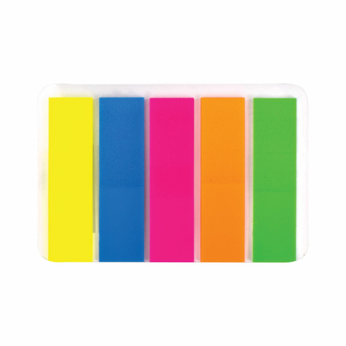 Закладки клейкие BRAUBERG,неоновые, пластиковые, 45х12 мм, 5 цветов х 20 л., 5 шт. фото 6