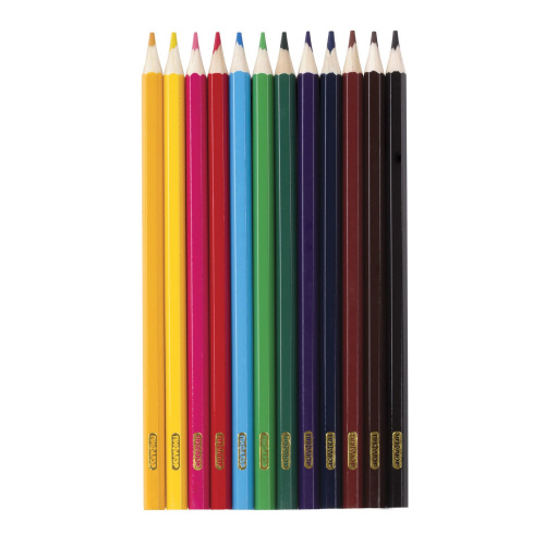Карандаши цветные ПИФАГОР, 12 цветов, классические, заточенные, картонная упаковка фото 2
