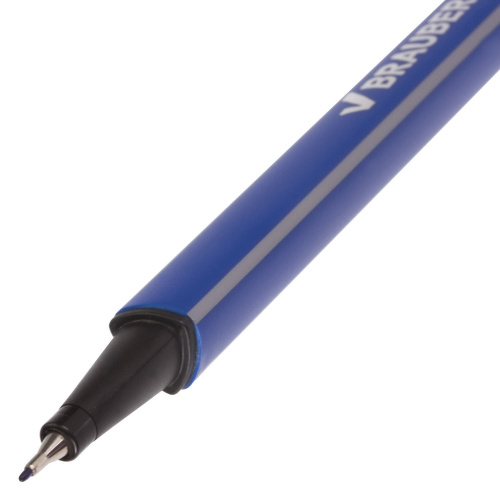 Ручка капиллярная (линер) BRAUBERG "Aero", трехгранная, металлический наконечник, синяя фото 8