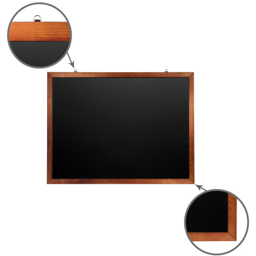 Доска для мела магнитная BRAUBERG, 90х120 см, черная, деревянная окрашенная рамка
