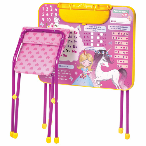 Комплект детской мебели BRAUBERG NIKA KIDS, стол, стул, пенал, розовый фото 5