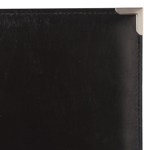 Папка адресная из кожзама без надписи АЛЕКС, А4, 33х25х2 см, черная фото 3