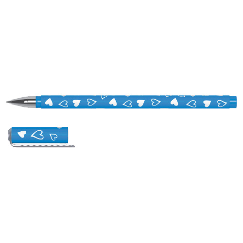 Ручка шариковая BRAUBERG SOFT TOUCH STICK "FRESH ZONE HEARTS", корпус ассорти, узел 0,7 мм, синяя фото 5