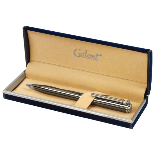 Ручка подарочная шариковая GALANT "VITRUM", корпус металл, детали серебристые, синяя фото 2