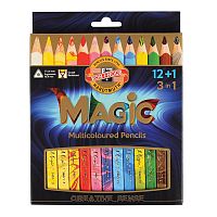 Карандаши с многоцветным грифелем KOH-I-NOOR "Magic", 13 шт., трехгранные, грифель 5,6 мм