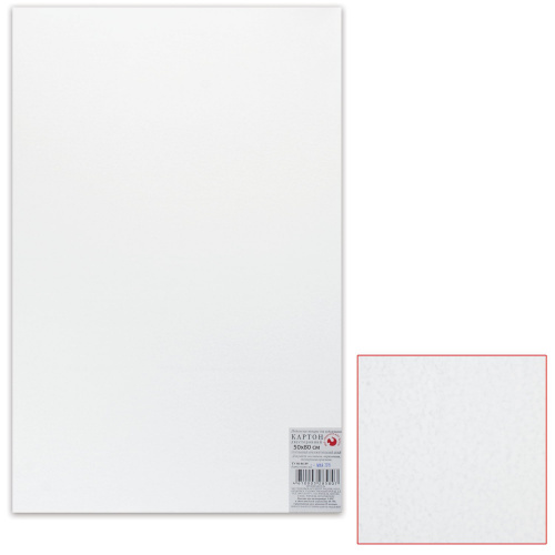 Картон белый ПОДОЛЬСК-АРТ-ЦЕНТР, для живописи, 50х80 см, двусторонний, толщина 2 мм, акриловый грунт