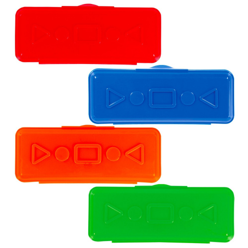 Пенал пластиковый ПИФАГОР, 20х7х4 см, 4 цвета, однотонный, ассорти