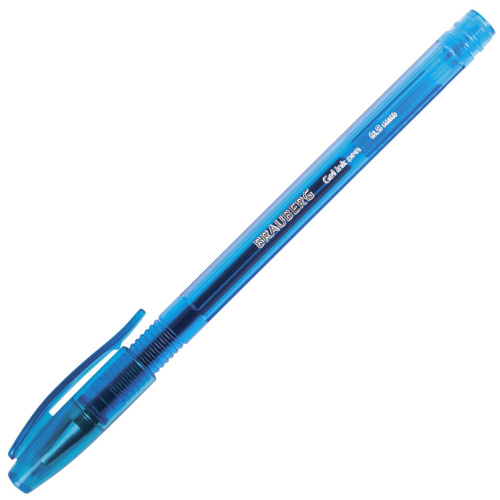 Ручка гелевая BRAUBERG "Income", корпус тонированный, линия письма 0,35 мм, синяя фото 8