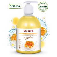 Мыло-крем туалетное жидкое с антибактериальным эффектом "Unicare" Медовое 500 мл