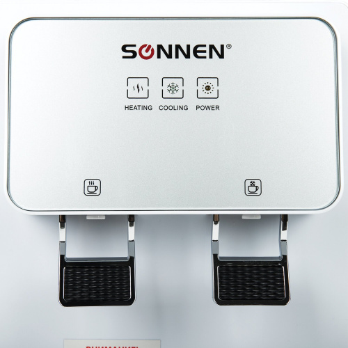 Кулер для воды SONNEN TSE-02WP, настольный, нагрев/охлаждение электронное, 2 крана, белый фото 2