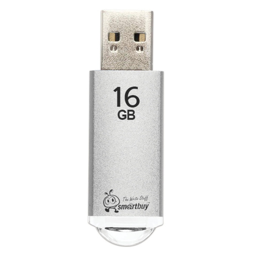 Флеш-диск SMARTBUY V-Cut, 16 GB, USB 2.0, металлический корпус, серебристый фото 2