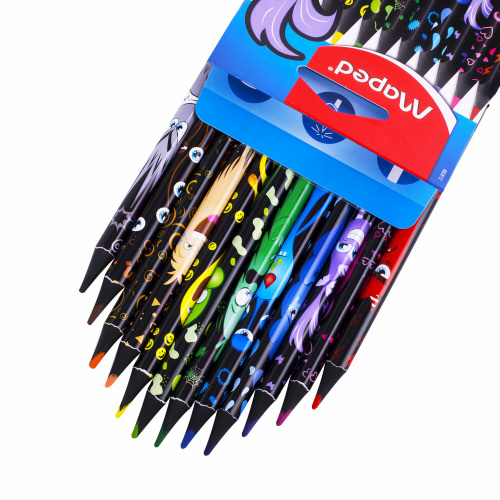 Карандаши цветные MAPED "COLOR PEP'S Black Monster", набор 12 цветов, пластиковый корпус, 862612 фото 4