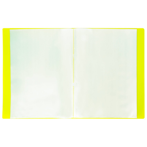 Папка 40 вкладышей BRAUBERG "Neon", 25 мм, неоновая желтая фото 2