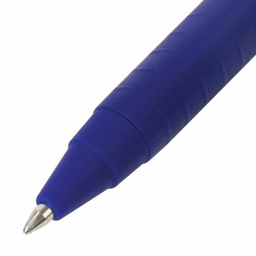 Ручка шариковая масляная автоматическая BRAUBERG "Delta", линия 0,5 мм, синяя фото 3