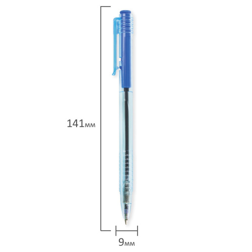 Ручка шариковая масляная автоматическая BRAUBERG "Click Blue", линия письма 0,5 мм, синяя фото 5
