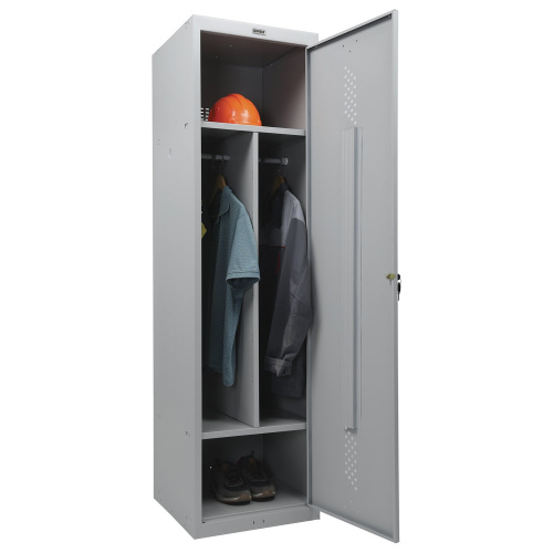 Шкаф металлический для одежды BRABIX "LK 11-50", 2 отделения, 1830х500х500 мм, 22 кг, усиленный фото 2