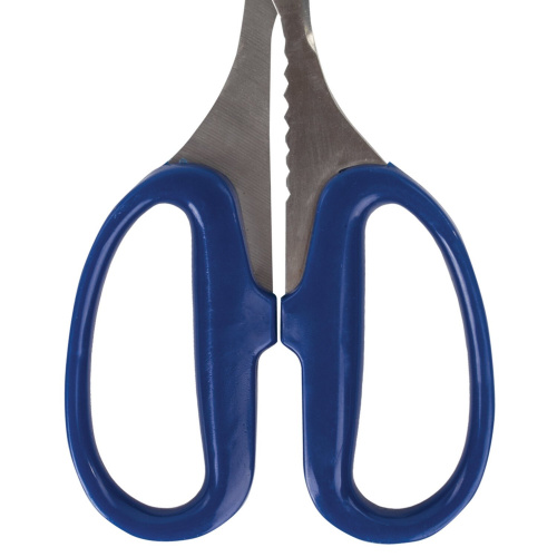 Ножницы для хобби и рукоделия ОСТРОВ СОКРОВИЩ, 165 мм, 3-х сторонняя заточка, синие фото 2