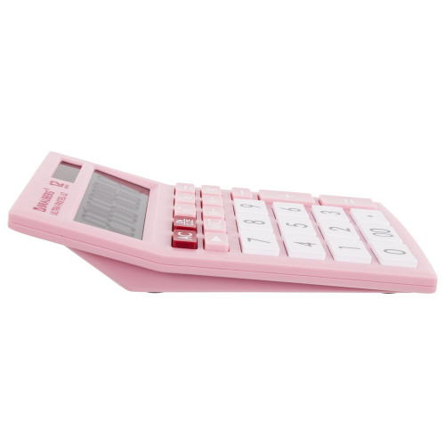Калькулятор настольный BRAUBERG, 192x143 мм, 12 разрядов, двойное питание, розовый фото 5