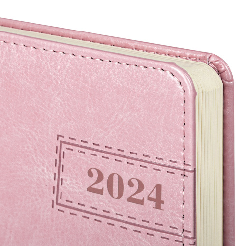 Ежедневник датированный 2024 А5 138x213 мм, BRAUBERG "Imperial", под кожу, розовый, 114859 фото 6