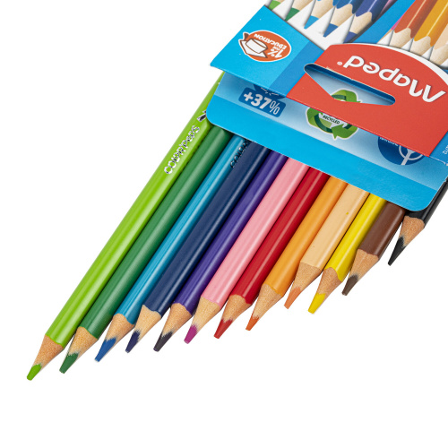 Карандаши цветные MAPED "COLOR PEP'S Strong", набор 12 цветов, грифель 3,2 мм, пластиковый корпус, 862712 фото 5