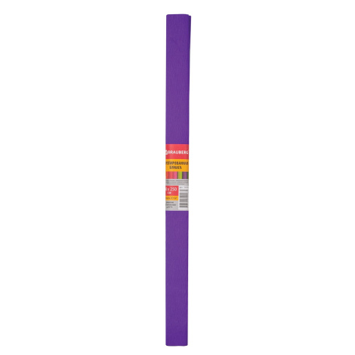 Бумага гофрированная (креповая) BRAUBERG, 32 г/м2, фиолетовая, 50х250 см, в рулоне фото 5