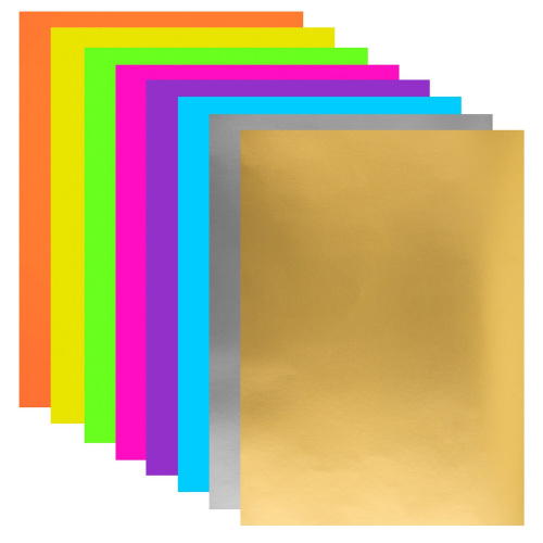 Цветная бумага ЮНЛАНДИЯ, А4, глянцевая, 8 л., 8 цв., скрепка, 200х280 мм фото 2