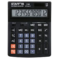Калькулятор настольный STAFF, 199x153 мм, 12 разрядов, двойное питание