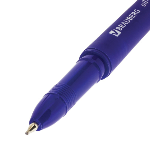 Ручка шариковая масляная BRAUBERG "Fine", корпус синий, линия письма 0,35 мм, синяя фото 6