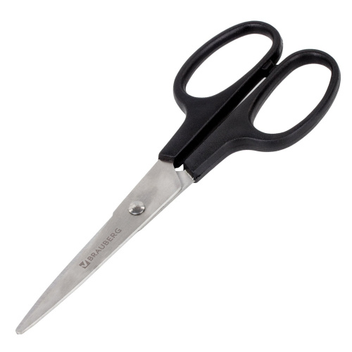 Ножницы BRAUBERG "Standard", 160 мм, черные, классической формы, 2-х сторонняя заточка фото 7
