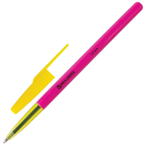 Ручка шариковая BRAUBERG "Color", корпус ассорти, узел 1 мм, линия письма 0,5 мм, синяя фото 8