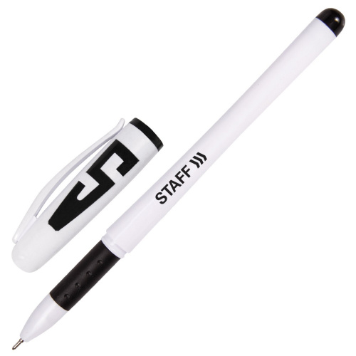 Ручки гелевые с грипом STAFF "Manager", 4 цвета, корпус белый, узел 0,5 мм фото 6