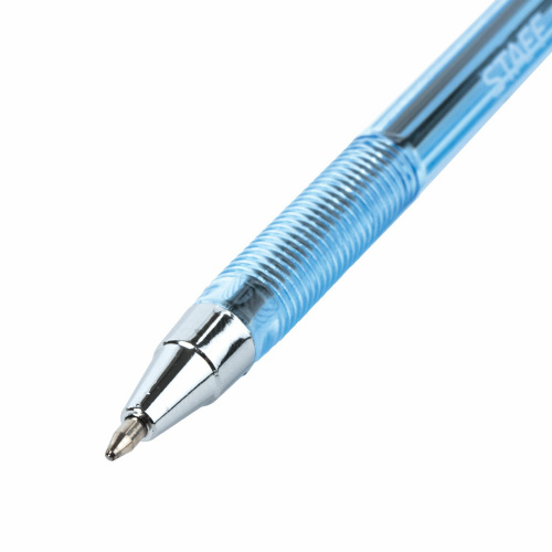 Ручка шариковая STAFF AA-927, синяя, корпус тонированный, хромированные детали, линия 0,35 мм фото 5