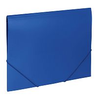 Папка на резинках BRAUBERG "Office", до 300 листов, 500 мкм, синяя