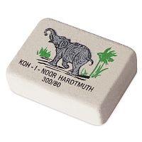 Ластик KOH-I-NOOR "Слон", 26х18,5х8 мм, белый/цветной, прямоугольный, натуральный каучук