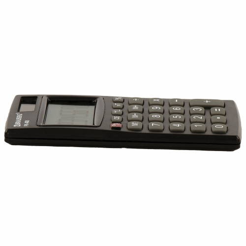 Калькулятор карманный BRAUBERG, 97x56 мм, 8 разрядов, двойное питание, черный фото 3