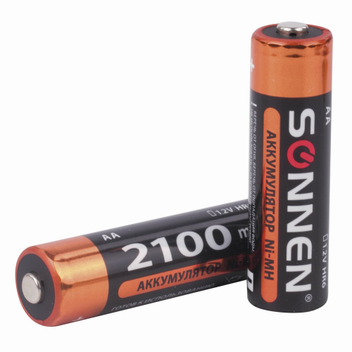 Батарейки аккумуляторные SONNEN, АА, 2 шт., 2100 mAh, в блистере фото 6