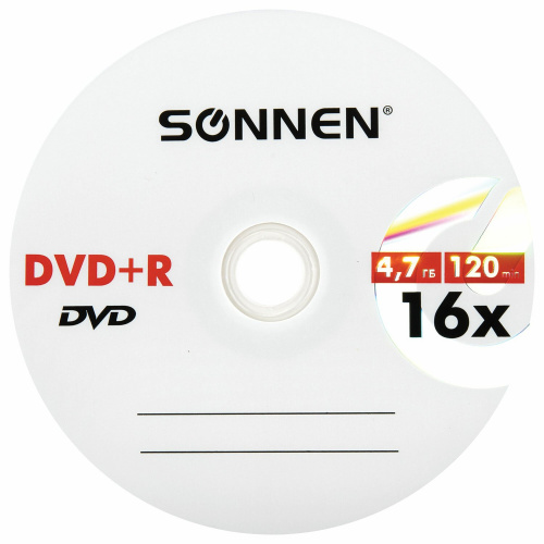 Диски DVD+R SONNEN, 4,7 Gb, 16x, 25 шт. фото 7