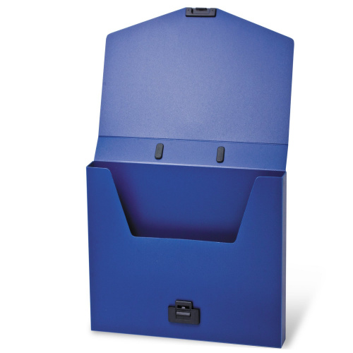 Папка-портфель пластиковая BRAUBERG "Energy", А4, без отделений, синий фото 2