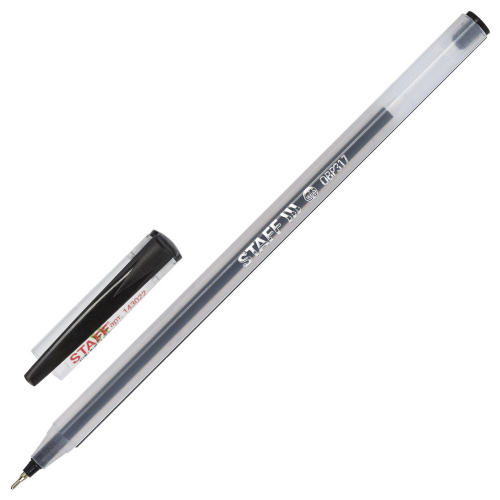 Ручка шариковая масляная STAFF "Basic", корпус матовый, линия письма 0,3 мм, черная
