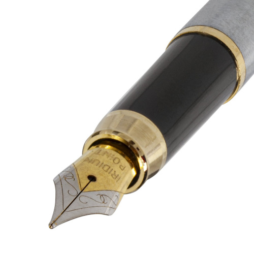 Ручка подарочная перьевая BRAUBERG Brioso, корпус серебристый, линия письма 0,25 мм, синяя фото 8