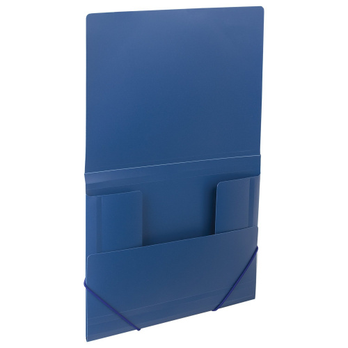 Папка на резинках BRAUBERG, стандарт, до 300 листов, 0,5 мм, синяя фото 8