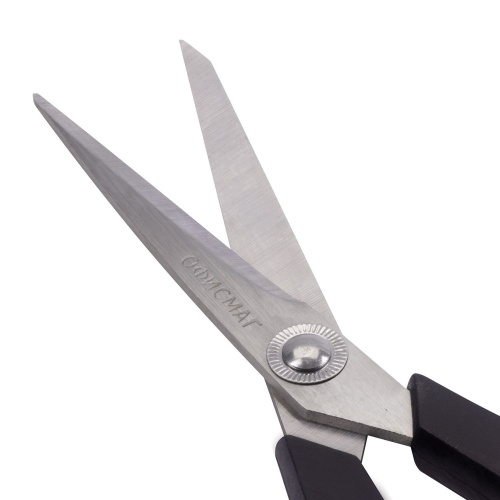 Ножницы ОФИСМАГ "Soft Grip", 140 мм, резиновые вставки, черно-красные, 3-х сторонняя заточка фото 2