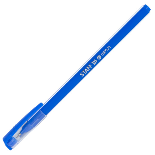 Ручка шариковая масляная STAFF Basic "OBP-320", корпус голубой, игольчатый узел 0,7 мм, синяя фото 3