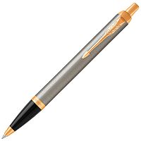 Ручка шариковая PARKER "IM Core Brushed Metal GT", корпус серебристый матовый, синяя