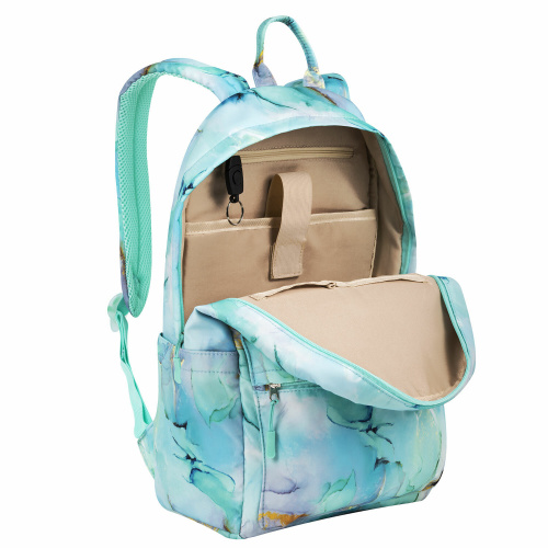Рюкзак BRAUBERG DREAM универсальный с карманом для ноутбука, эргоном, Mint marble, 42, 271676 фото 3