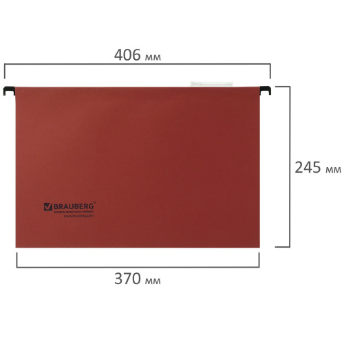 Подвесные папки BRAUBERG, А4, 406х245 мм, до 80 листов, 10 шт., красные, картон фото 6