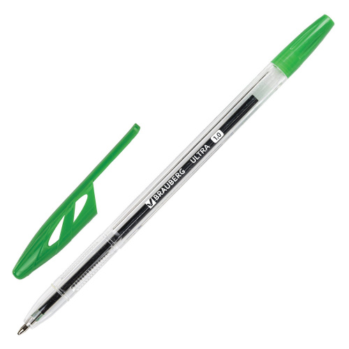 Ручка шариковая BRAUBERG "ULTRA", узел 1 мм, зеленая